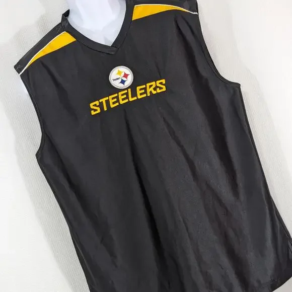PITTSBURG STEELERS! NFL TEAM APPAREL! BLACK, RED, YELO EMBROIDERED TANK TOP!SZ L - Picture 7 of 7